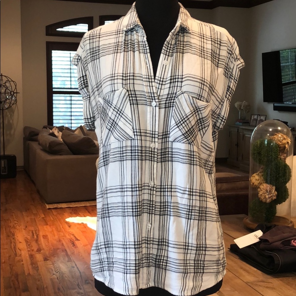 Plaid Button-Up Women's Top